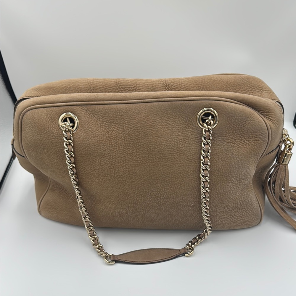 Gucci Tan SoHo Suede Shoulder Bag with Chain Straps & Dust Bag - Picture 3 of 12